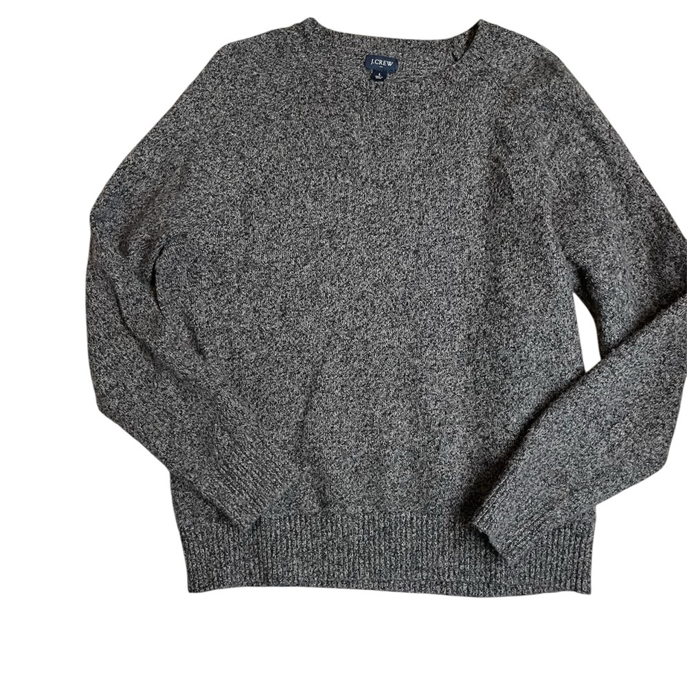 J.Crew Lambswool Blend Crewneck Sweater Mens Large Heather Charcoal